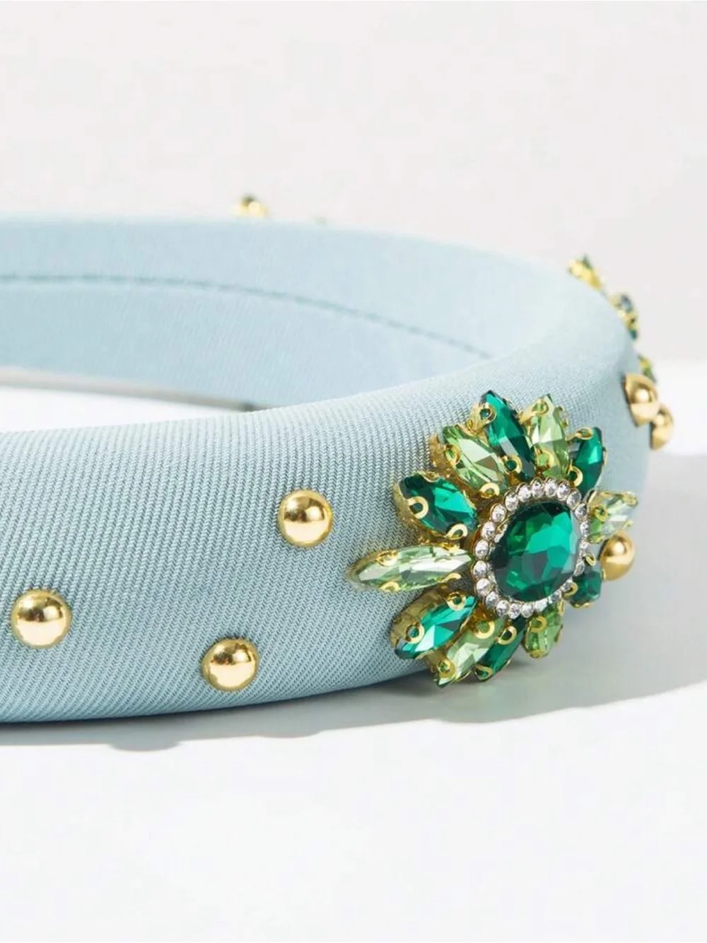 Embellished Blue‎ and green Crystal Headband